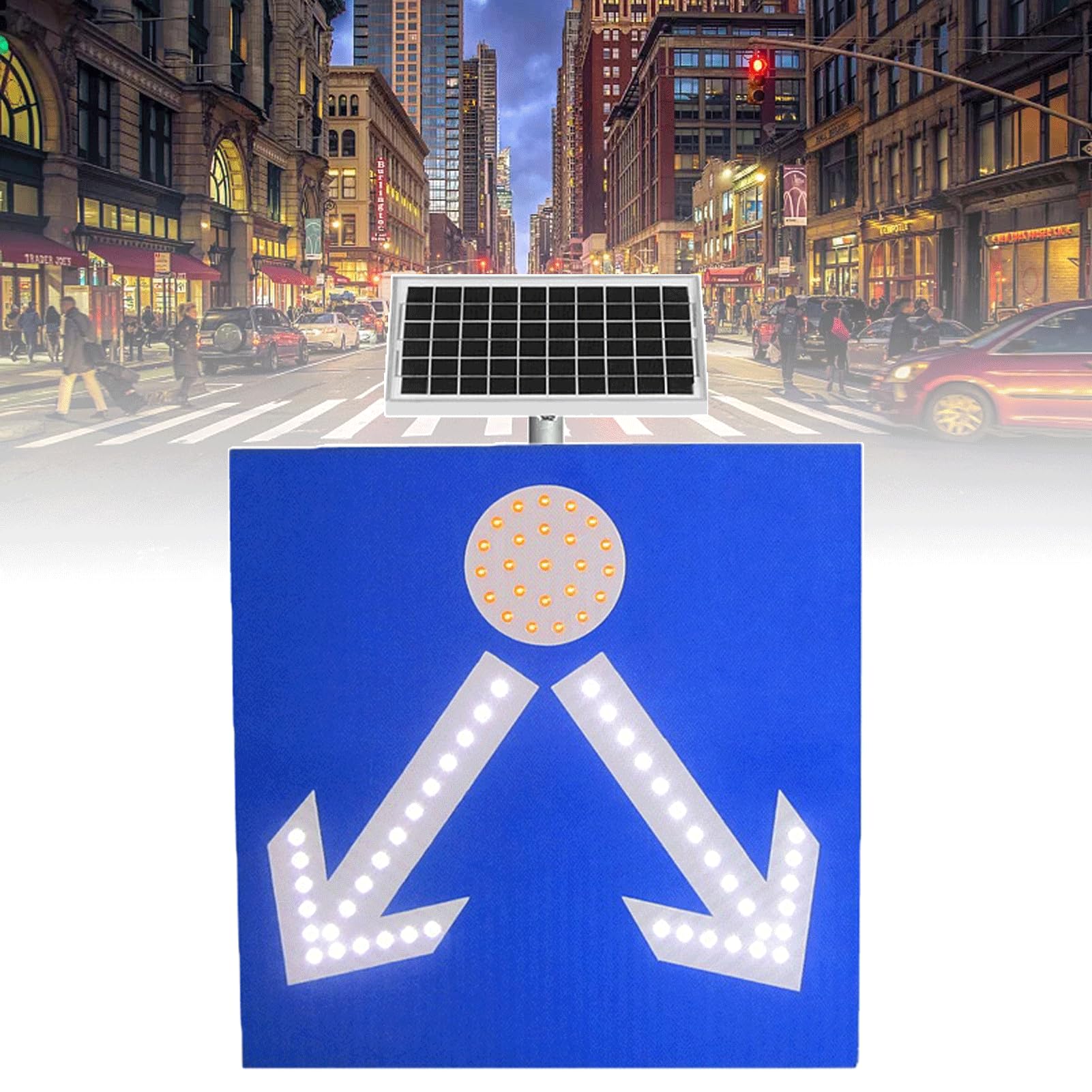 Alimentado por energía Solar Señales de Advertencia, viviendas y Calles. Marco de Aluminio Resistente al Agua, la Intemperie y la decoloración