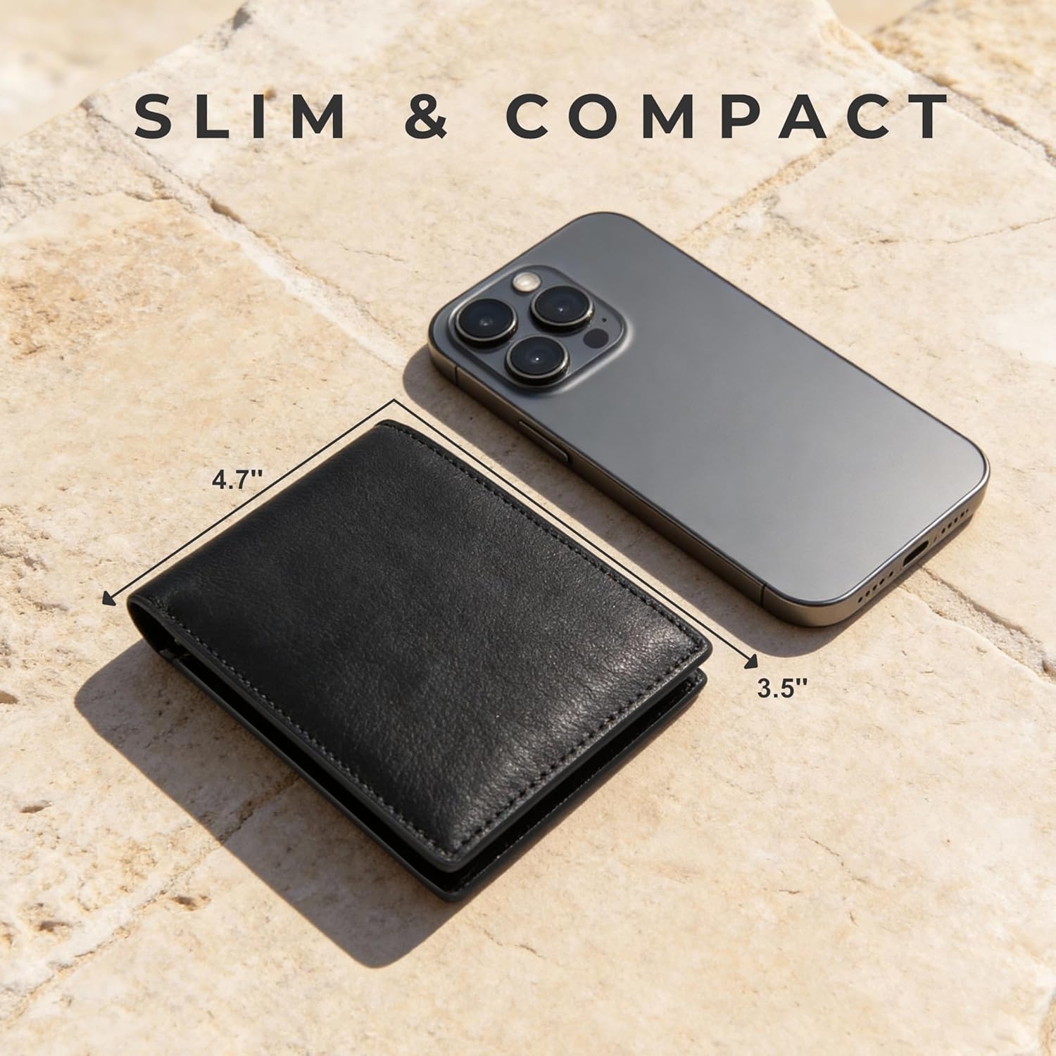 Billfold Wallet for Men: RFID Blocking Genuine Leather Slim Bifold, 12 Card Slots & 2 ID Windows with Gift Box, Black - Image 8