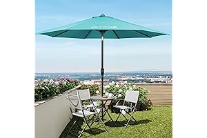 HOMEDEMO 10FT Outdoor Patio Umbrella, 8 Sturdy Ribs Market Umbrella with Push...