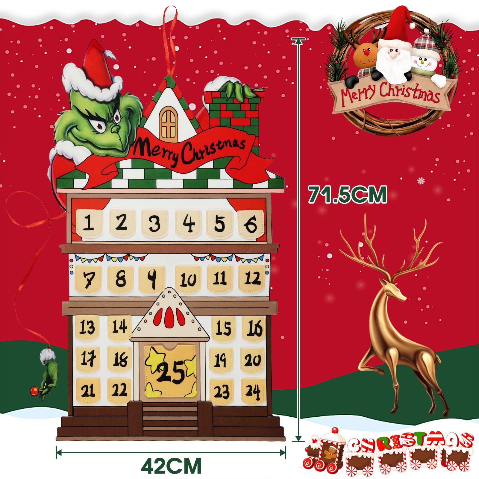 クリスマスBIGアドベントカレンダー AUDASO 24日間 クリスマス 壁掛け 楽天市場】アドベントカレンダー 壁掛けの通販 クリスマスBIG