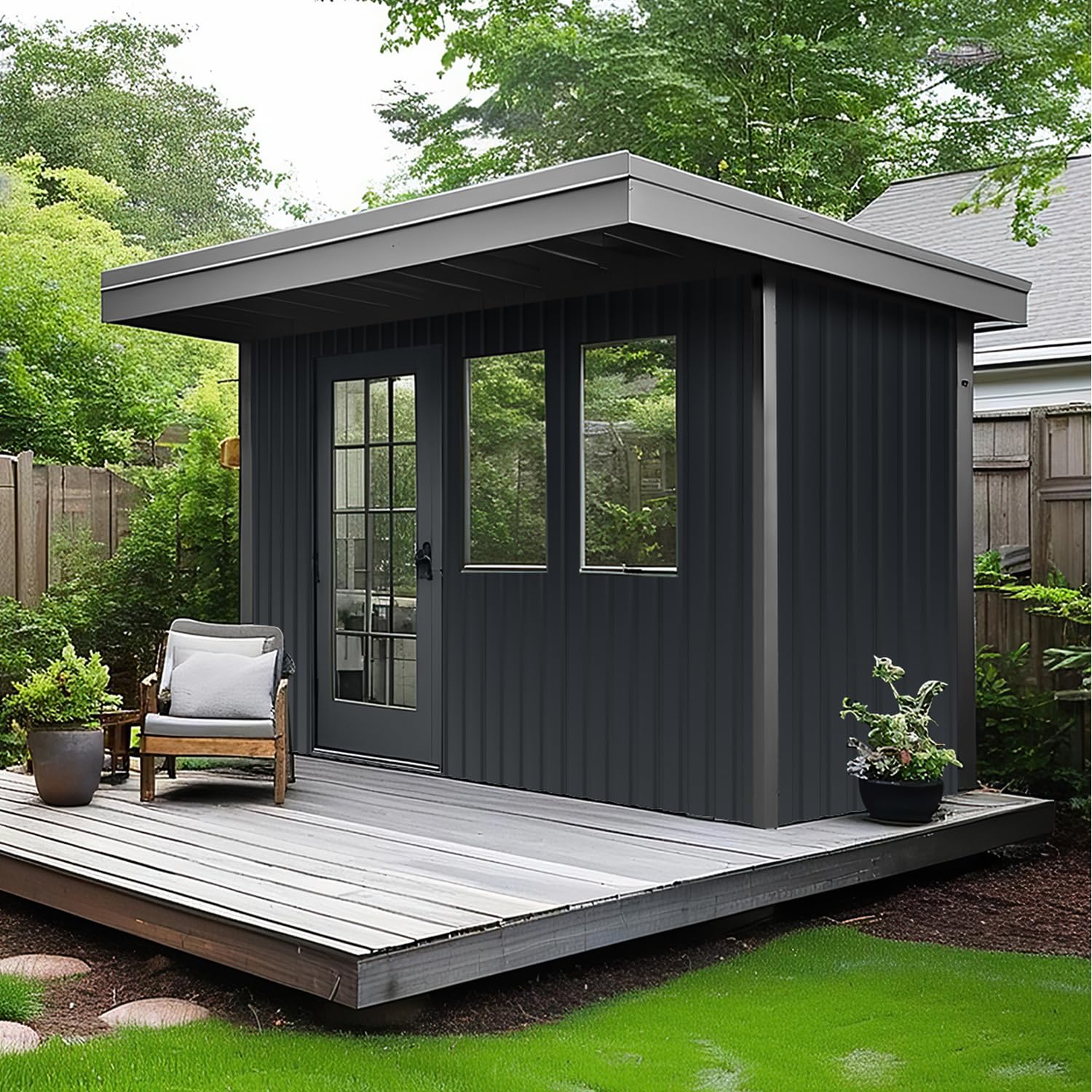 Trapezblech 129×46 cm 0,25 mm verzinkt Dachblech Carport Gartenhaus Terrasse Anthrazit