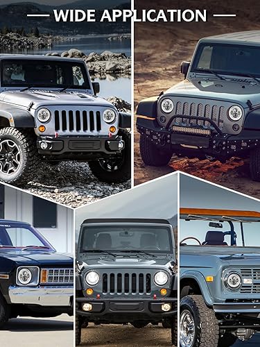 Miniatura 8 de UNI-SHINE 2 proyectores de 7 pulgadas LED faros delanteros de luz alta y baja cromados aprobados por DOT de 7 pulgadas redondo H6024 LED faro