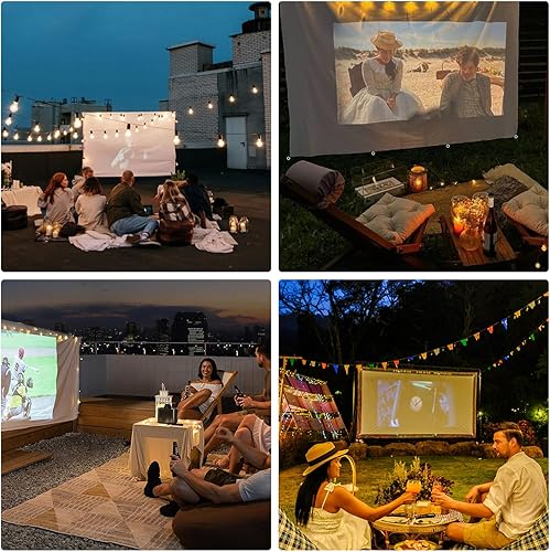 Miniatura 5 de Pantalla de proyector de cine al aire libre 120 pulgadas Pantallas de proyección plegables y libres de arrugas 16 9 HD 4K para teatro.