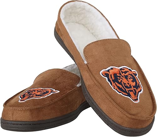 Miniatura 48 de FOCO Mens NFL Team Logo Moccasin Slippers Beige,Color del equipo
