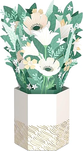 Miniatura 2 de Hallmark Paper Wonder Thinking of You, tarjeta desplegable para todas las ocasiones (ramo de lirios de la paz)