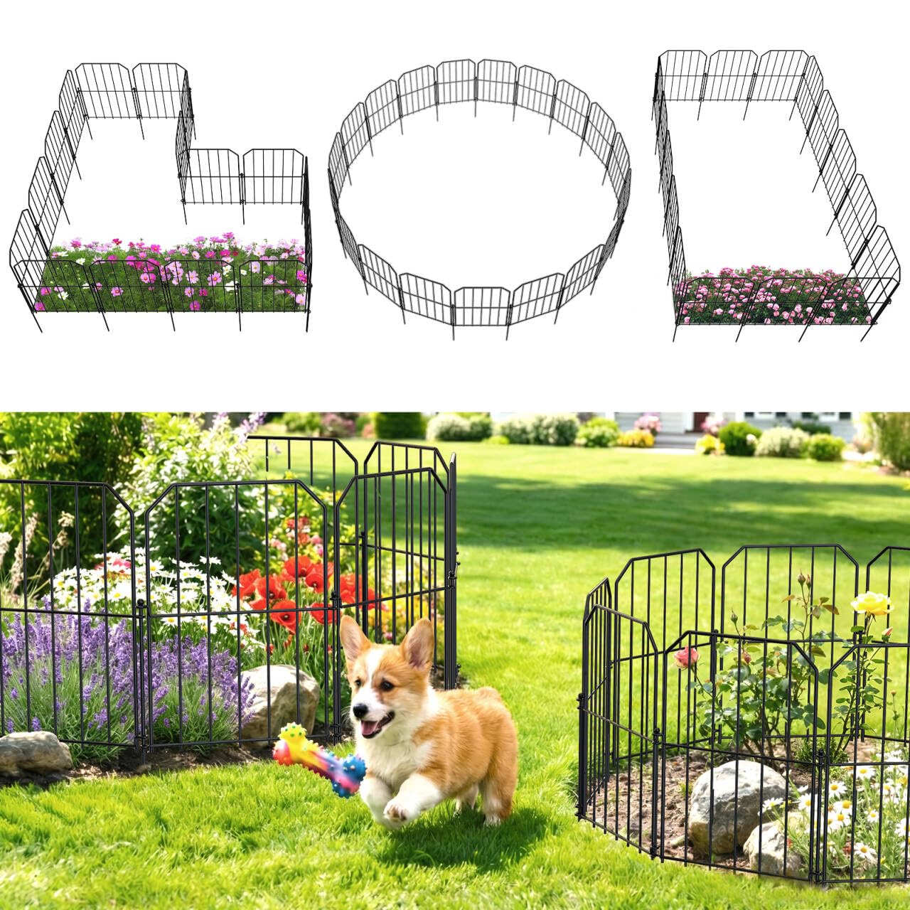 VANCASTLE Decorative Garden Fence, 24' H x 10ft