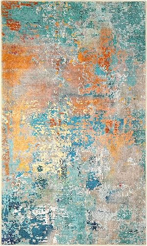 Miniatura 102 de Morebes Alfombra de cocina lavable abstracta de 2 x 3 pulgadas, colorida alfombra de baño pequeña, antideslizante, suave, alfombra