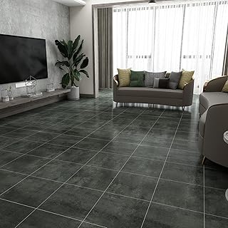 フロアタイル フロアシート フローリングシート 床リメイクシート 大理石調 ダークグレー 30cmx30cm 16枚セット 1畳 極厚 1.5mm 耐用 土足対応 PVC 大理石シート 置くだけ 設置簡単 玄関シート ノリ不要 防水 お手入れ簡単 インテリア 北欧 おしゃれ キッチン トイレ 風呂 リビング