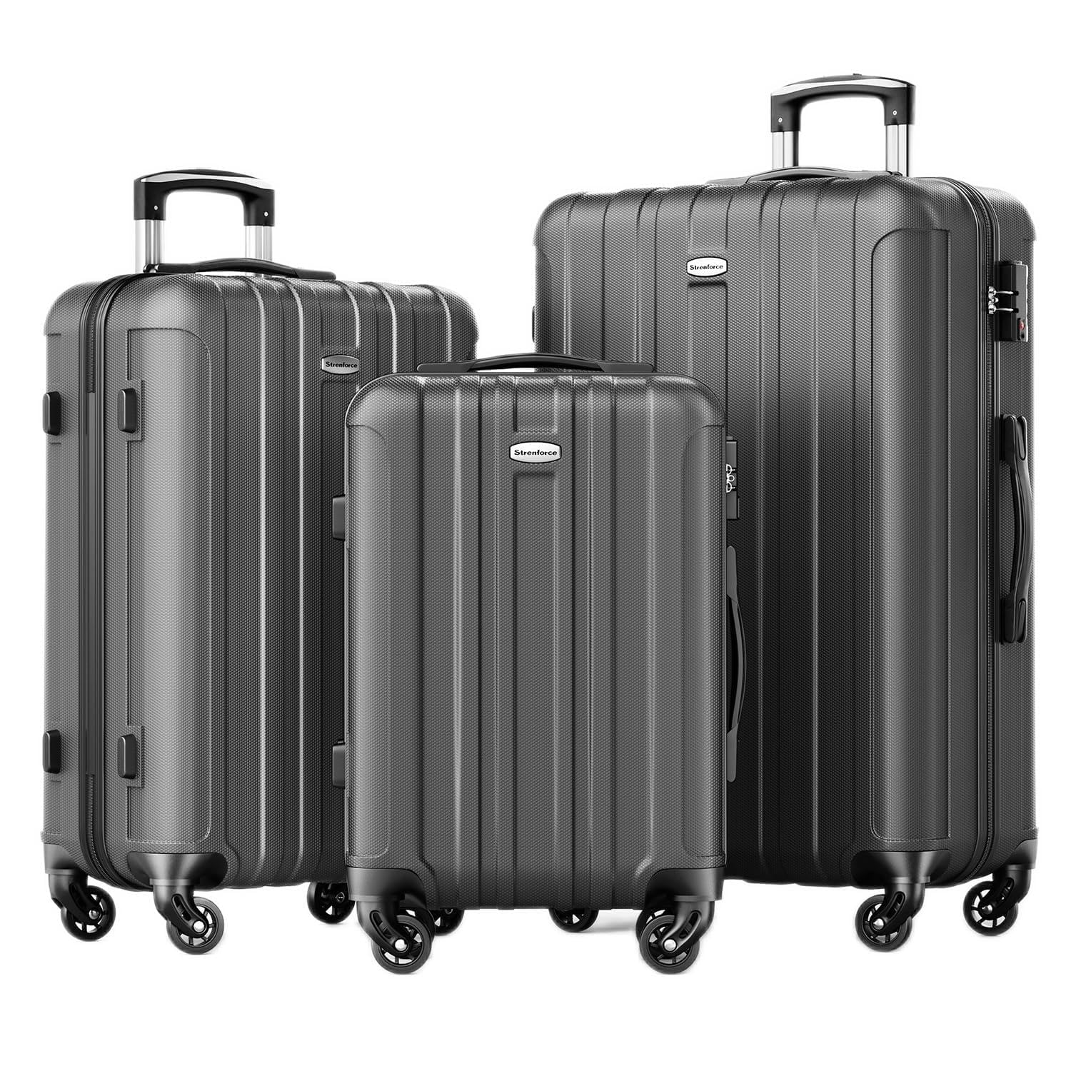Photo 1 of ***MINOR SCUFFS AND SCRAPES***
Strenforce 3-Piece (20/24/28)" Suitcase Set Spinner Wheels Charcoal Gray