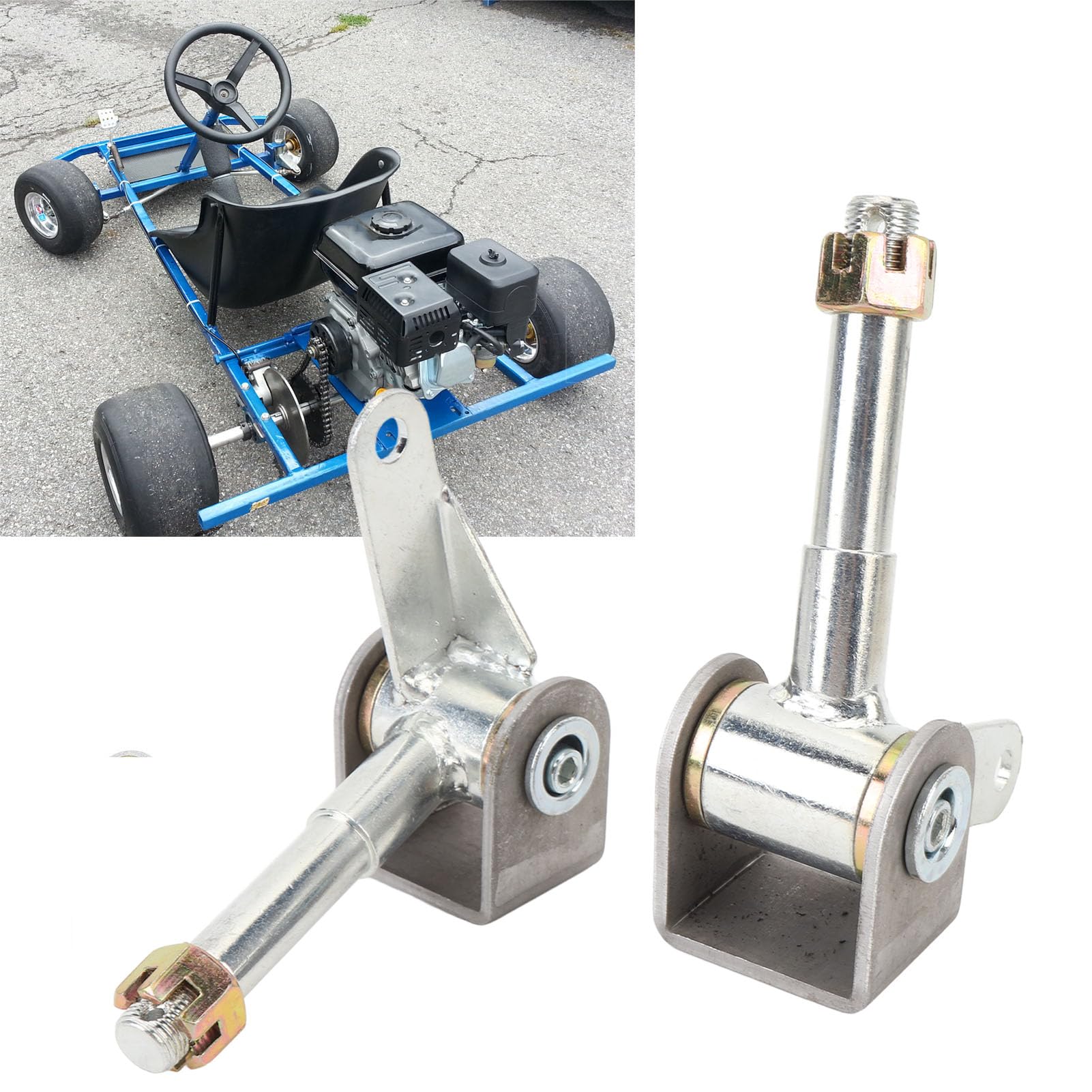 Ensemble de Moyeu de de Broche de Direction Avant de Roue M16 de 16mm, Alliage D'acier Gauche Droite pour Go Kart UTV ATV Quad Bike