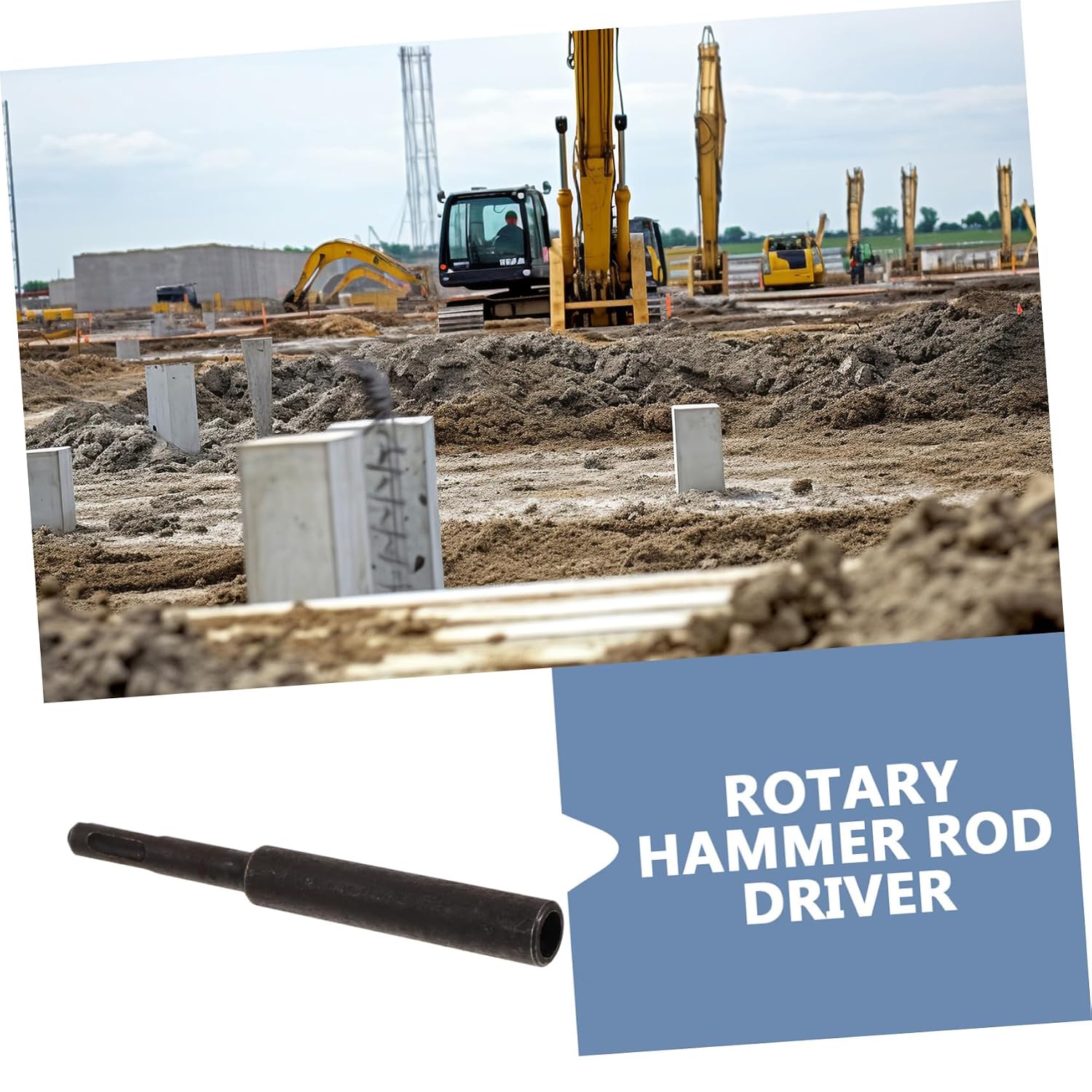Rotary Hammer Pole Driver Steel Rod Driver for 19mm and 15mm