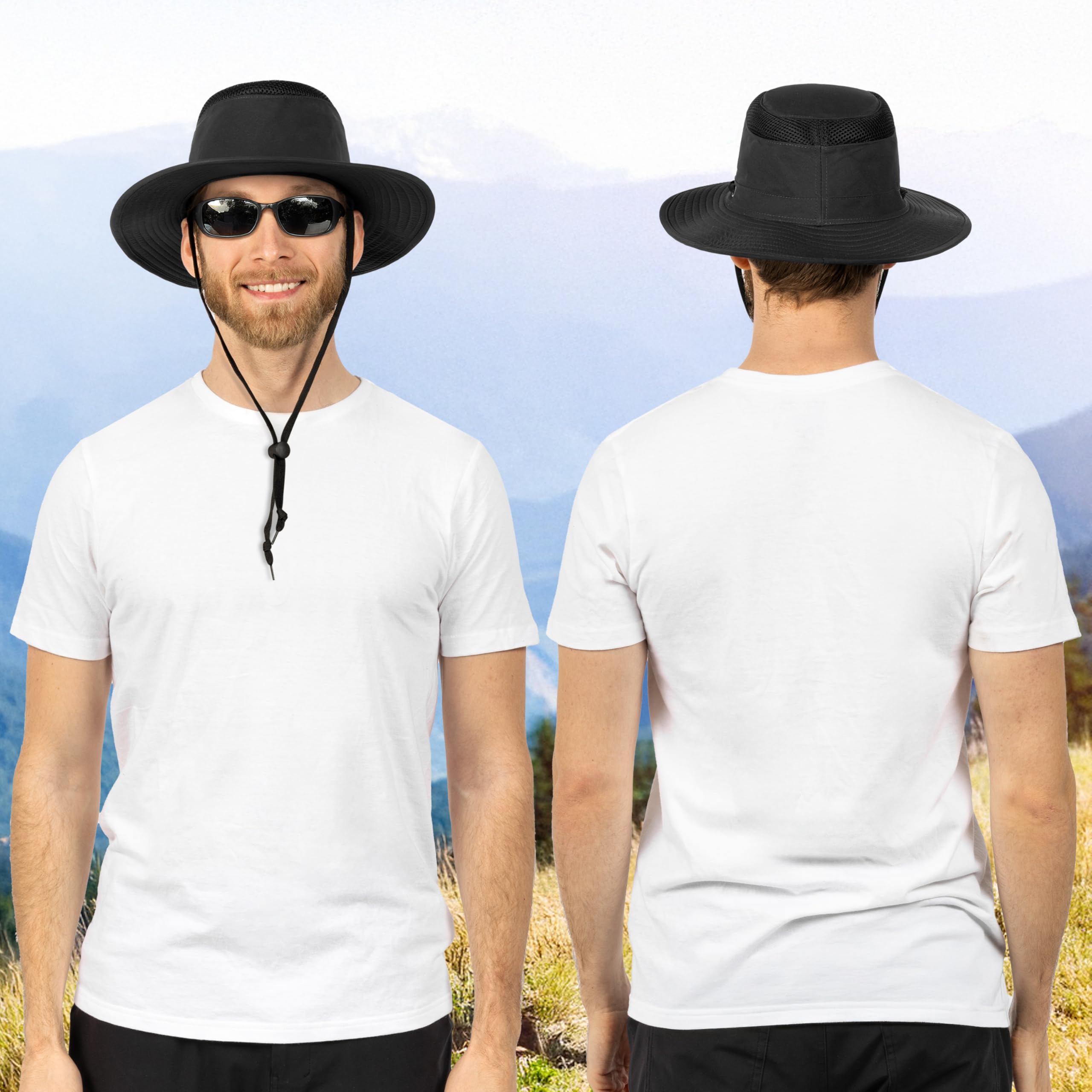 SUN CUBE Wide Brim Sun Hat for Men Women, Sun Protection UV Hat, Safari Hiking Boonie Hat