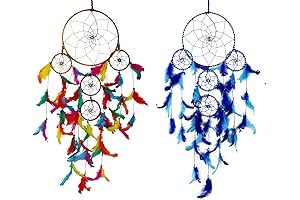 DULI Traditional Indian Dream Catcher Combo: Ying-Yang Concept Wall Tapestry for Home Decoration