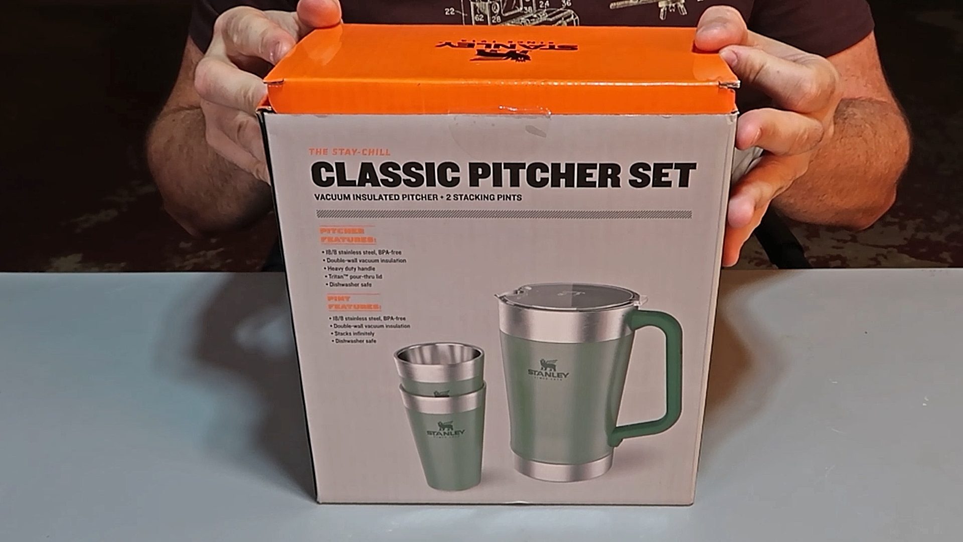 Watch Stanley Classic Pitcher Set Hammertone Green 64OZ on Amazon Live