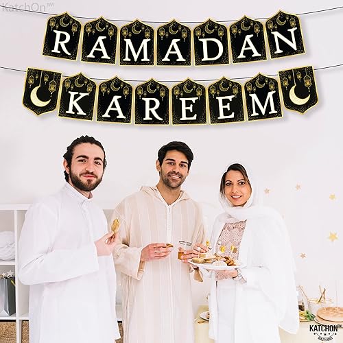 Miniatura 7 de KatchOn, Ramadan Kareem Banner - 10 pies, negro y dorado, cartulina, rectangular