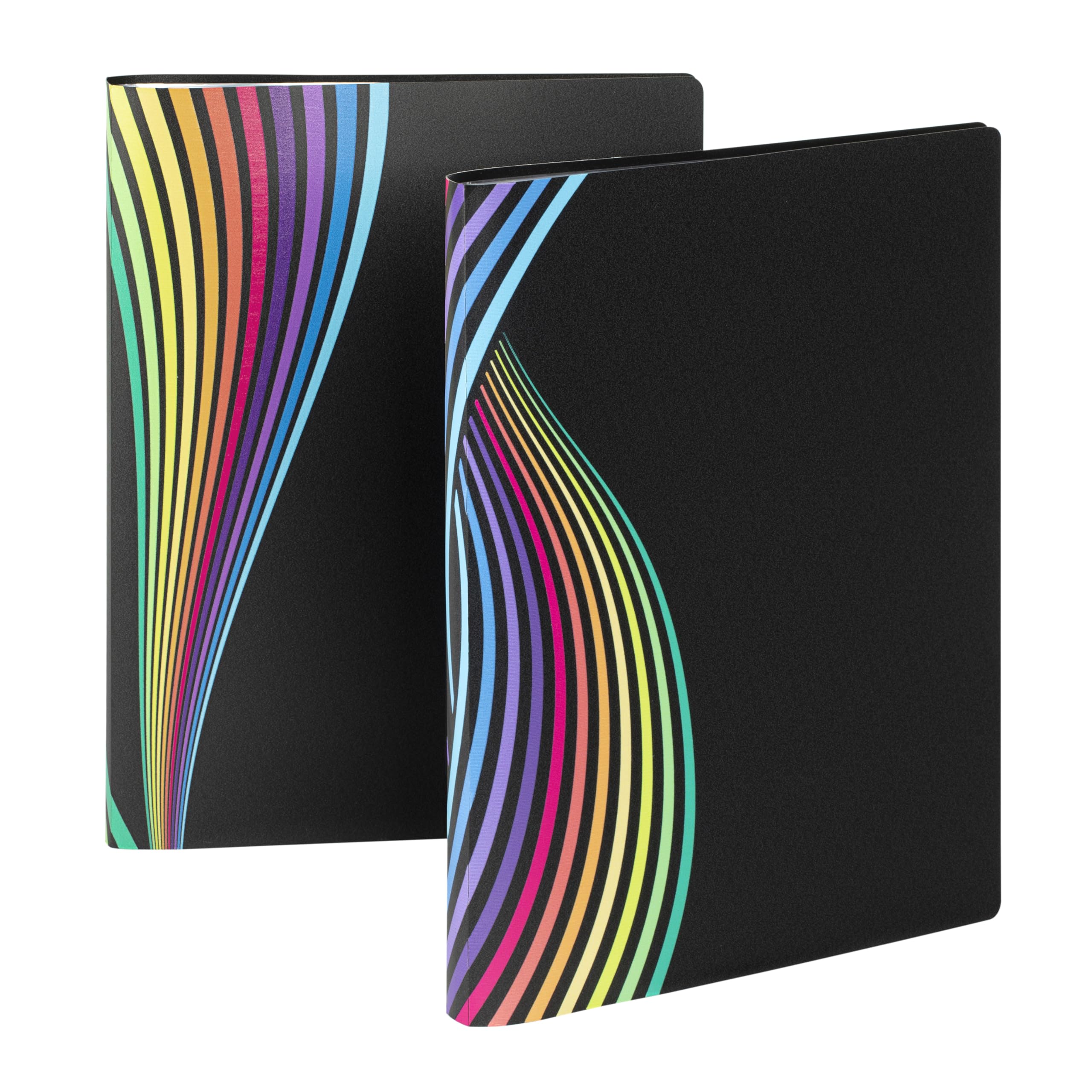 Viquel - Rainbow Class A4 160 Views - Document Holder 80 Pockets of Quality 40µ Smooth - Made in France - Black - Random Visual
