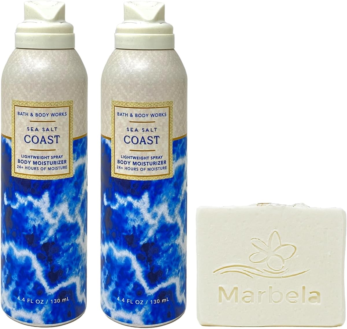 Bath & Body Works Sea Salt Coast 2 Piece Body Moisturizer Value Pack with a Natural Oats Bar Soap - Full Size