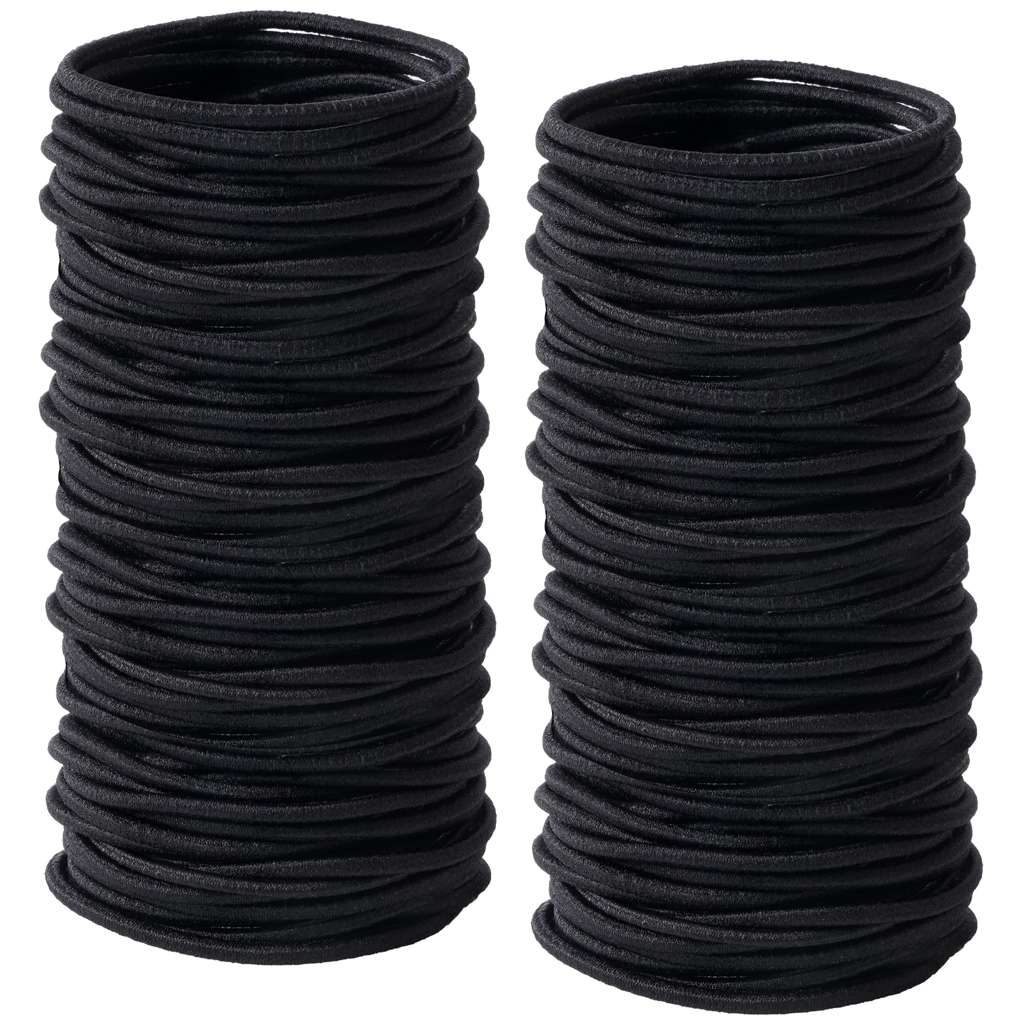 200 Pezzi Elastici Capelli Donna, 2 mm Elastici Capelli Neri per Donne e Ragazze, Accessori per Capelli di Cavallo, Mini Scrunchies per Capelli Lisci e Ricci