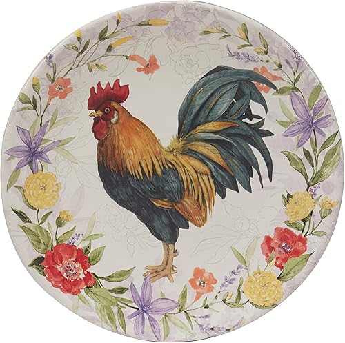 Miniatura 3 de Certified International Floral Rooster - Platos para ensaladapostre de 9 pulgadas, juego de 4 diseños surtidos, multicolor
