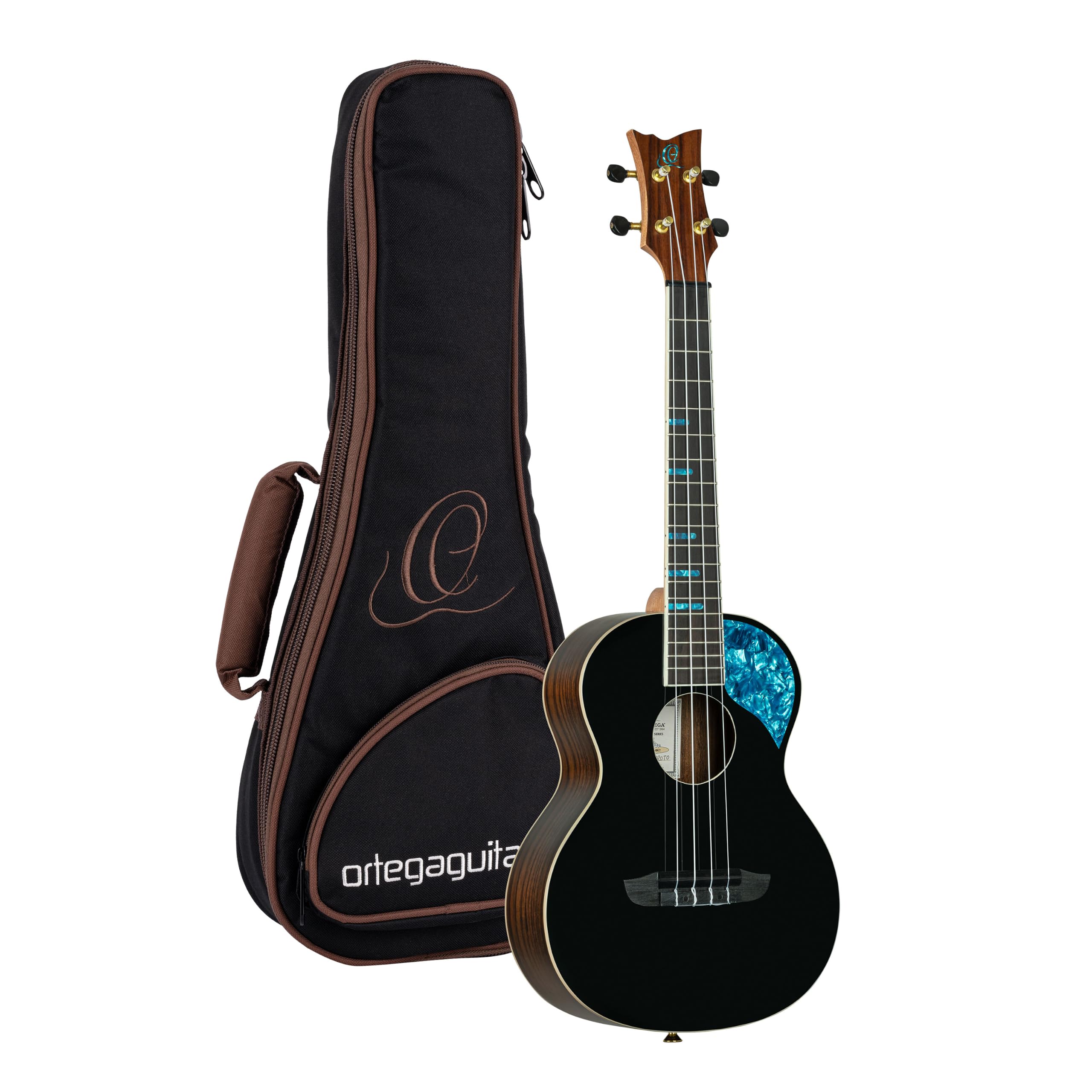 Ortega Guitars Tenor Ukulele Akustisch – Ghost Series – Inklusive Gigbag – Fichte, Schwarz (RUGH-BKT)