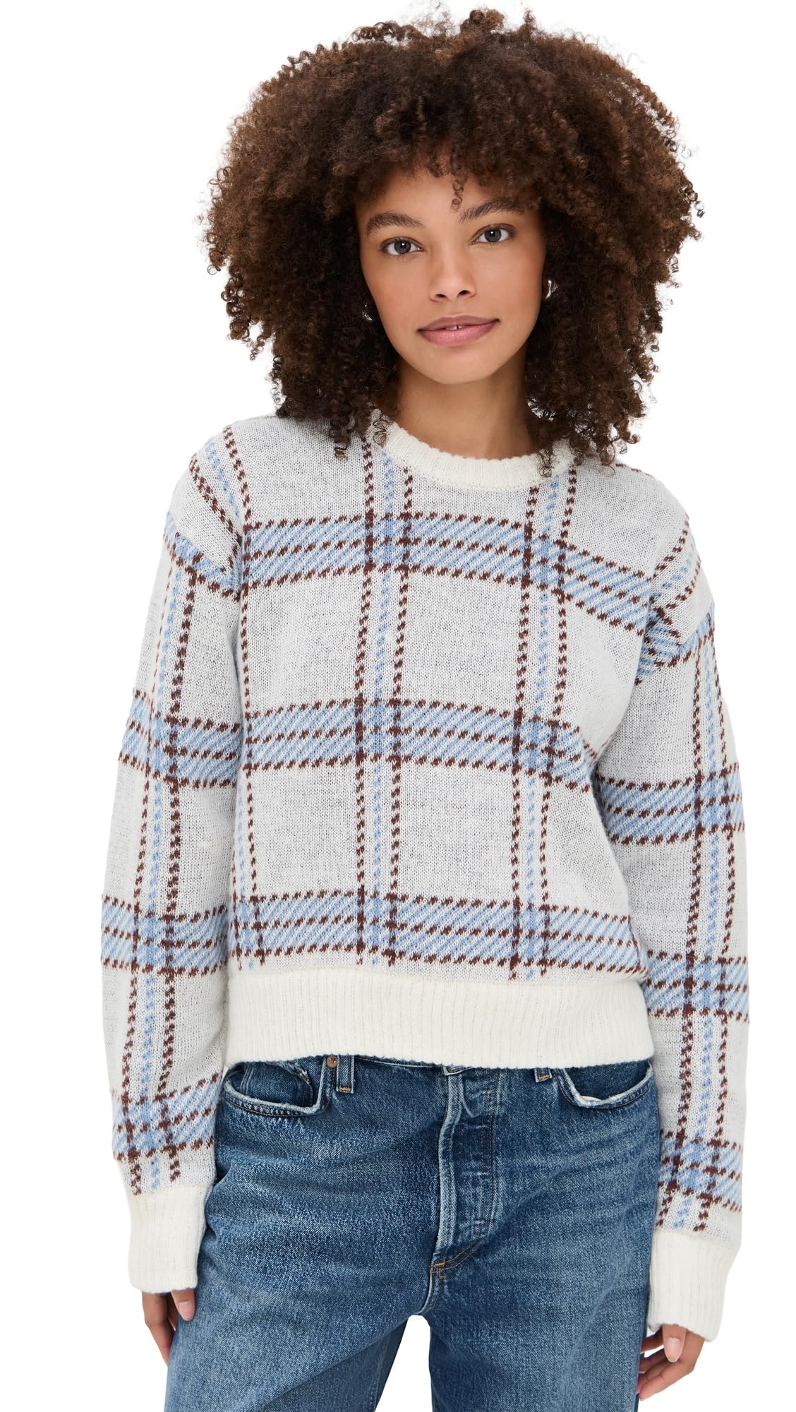Z Supply Womens Junction Plaid Sweater