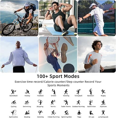 Miniatura 3 de Smart Watch for Men Women(AnswerMake Call), 1.85" HD Touch Screen Fitness Watch with 247 Heart Rate Sleep SpO2 Monitor, IP68 Waterproof, 100+Sport