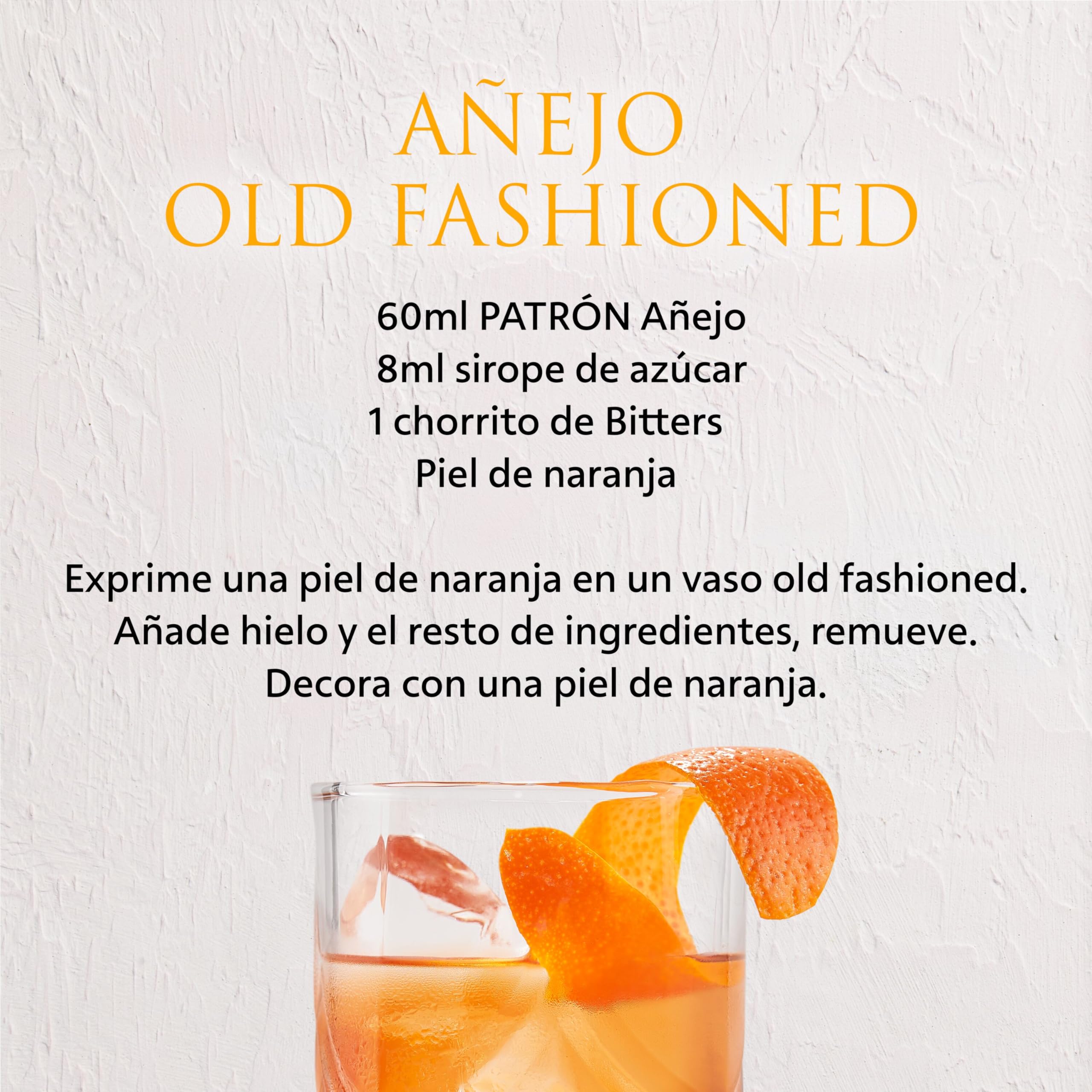 PATRÓN Añejo Premium Tequila, 40% vol., 70 cl / 700 ml, Tequila 100% de agave, elaborado artesanalmente en México, en pequeñas cantidades, con el mejor agave Azul Weber, añejado en barricas de roble