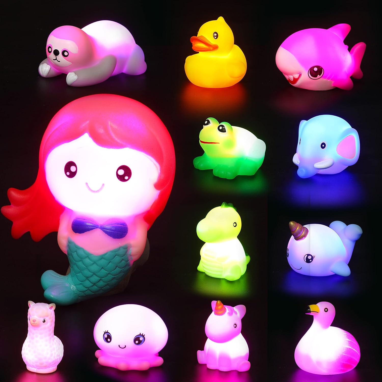 JOYIN 12 Packs Light-Up Bath Toys, Bathtub Dinosaur Toys for Baby Toddler Kids in Birthday Easter Christmas, Pool Toy for Boy and Girl Children Preschool : Toys & Games