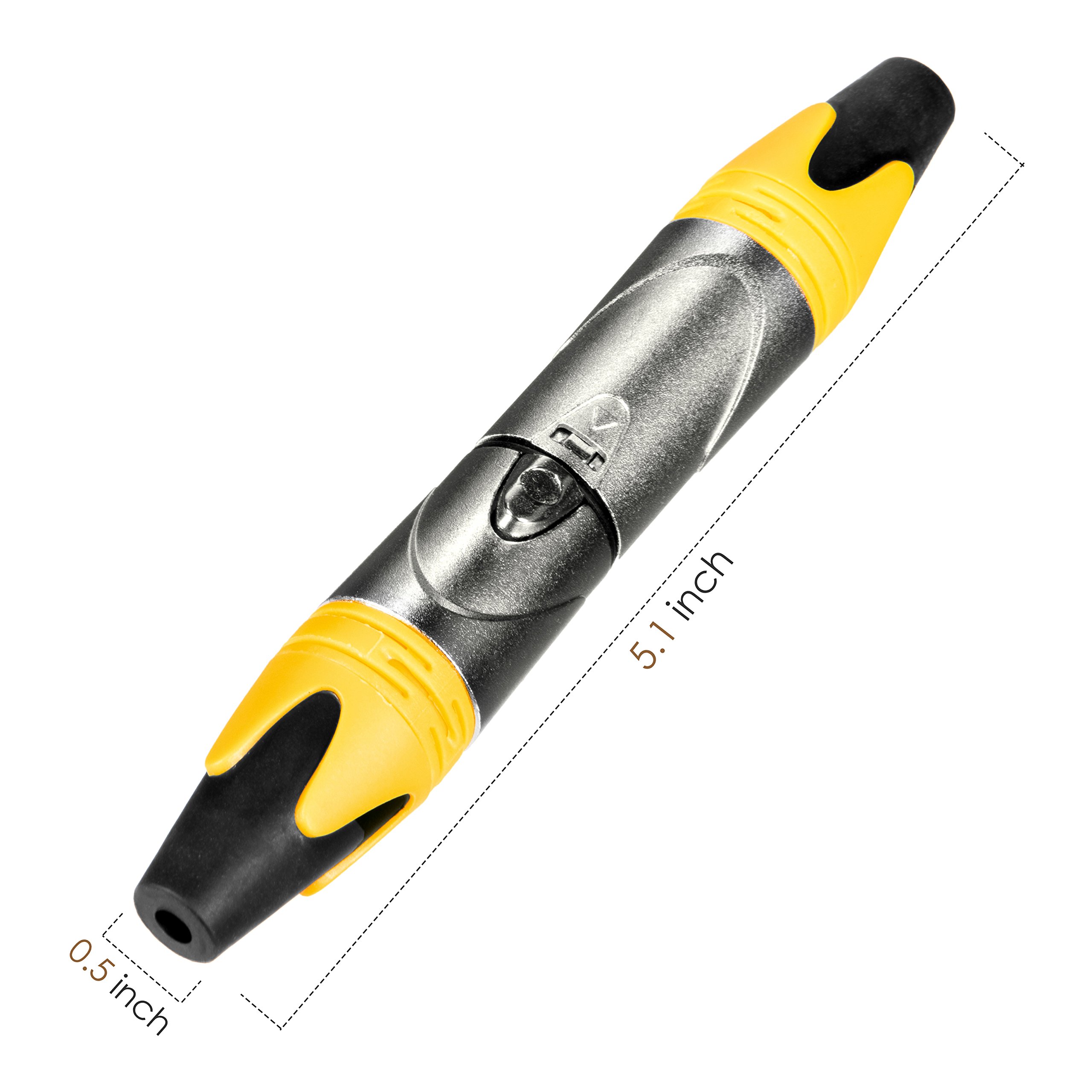 MFL. Conector de cable XLR de 3 pines macho y hembra con carcasa de níquel y contactos plateados, conector de cable de micrófono, conector de audio, amarillo, 10 pares