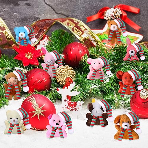 Miniatura 24 de Skylety Juego de 50 mini animales de peluche a granel, lindos animales de peluche, selva de safari, pequeños juguetes de peluche, llavero de peluche