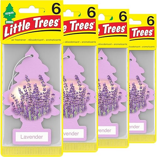 Miniatura 157 de Little Trees - Ambientador de árbol colgante que proporciona un aroma de larga duración para auto u hogar. Aroma Leather, 4 paquetes de 6