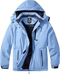 Wantdo Women's Plus Size Waterproof Ski Jacket Winter Windproof Mountain Warm Hooded Snow Coat