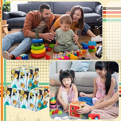 Miniatura 3 de AUSTOR Juego de dados de 6 caras de resina D6 de 0.632 pulgadas, hecho a mano, borde afilado, 6 dados de resina con estuche de metal para Tenzi,