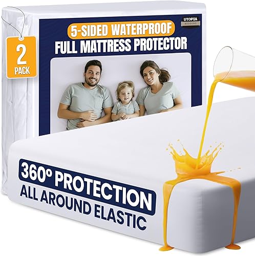 Miniatura 11 de Utopia Bedding Protector de colchón impermeable de 5 lados tamaño Queen, funda de colchón transpirable de alta calidad, estilo ajustado con