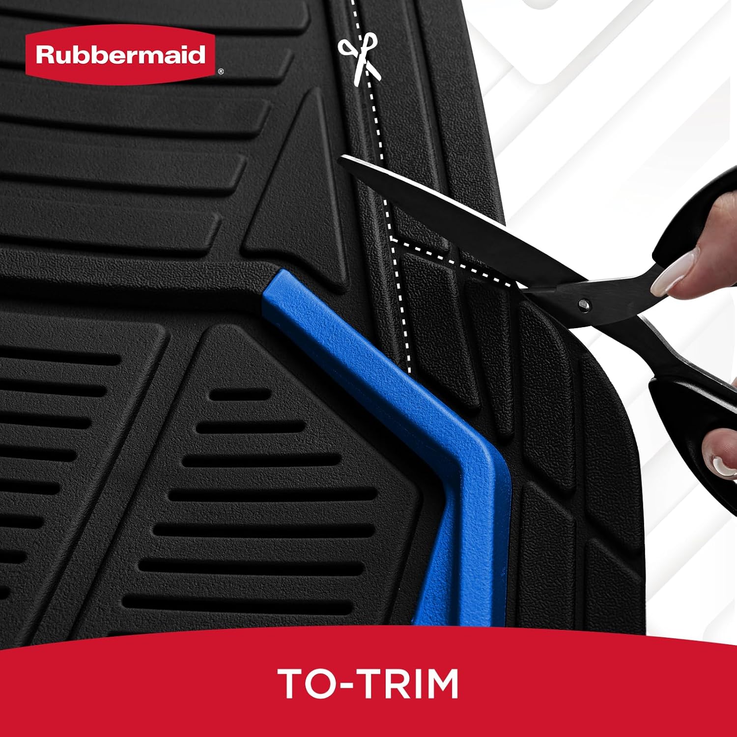 Rubbermaid Car Mat Full Set All-Weather Heavy-Duty 4 Pieces– Trim-to-Fit Universal Car Mats Full Set – Waterproof Rubber Floor Liners for Most Trucks, SUVs, Vans, and Sedans-Blue - Image 3