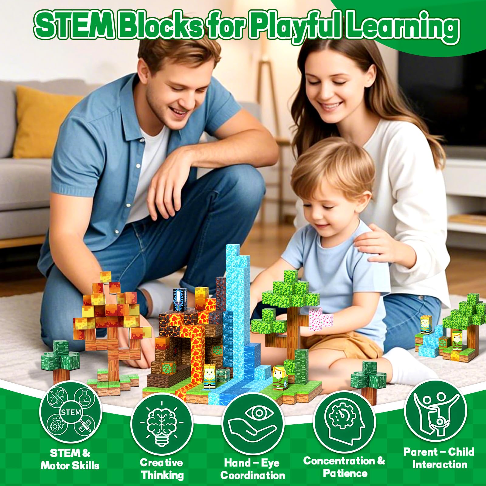Cubos Magnéticos, 150 Piezas Construcciones Magnéticas Bloques, Bloques de Construcción Magnéticos, Juguetes de Construcción de Cubos Magnéticos, Juguetes Creativos para Niños y Niñas Partir de 3 Años