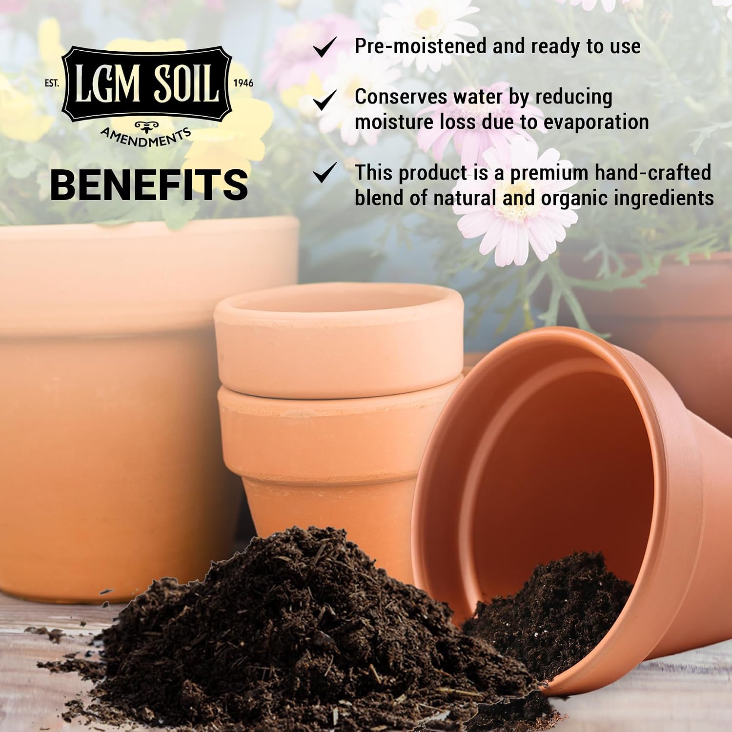 Soil All-Purpose Potting Soil Mix - Organic Houseplant Soil - Natural Potting Mix for Indoor & Outdoor Plants - Potting Soil for Gardening - Ideal for Rooting Cuts & Germinating Seeds (0.5 Cu Ft)
