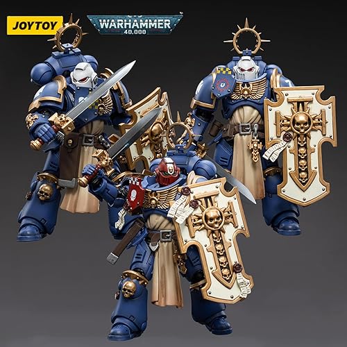 Miniatura 6 de JOYTOY 118 Warhammer 40,000 Figura de acción Ultramarines Bladeguard Veteran V2 3PCS Anime Collection Modelo