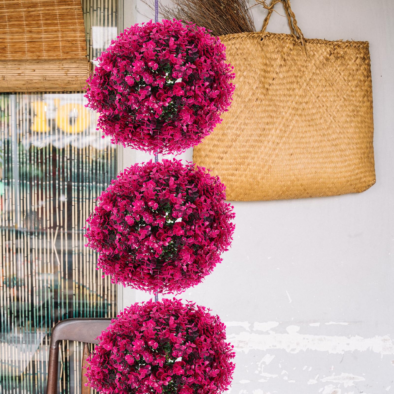 FOMIYES Sfera Topiaria Pianta Simulata Eucalipto Foglia Decorativa Palla Di Per Interni Ed Esterni 13X14 Pollici Leggera E Facile Da Decorare Per Casa Eventi E Giardino