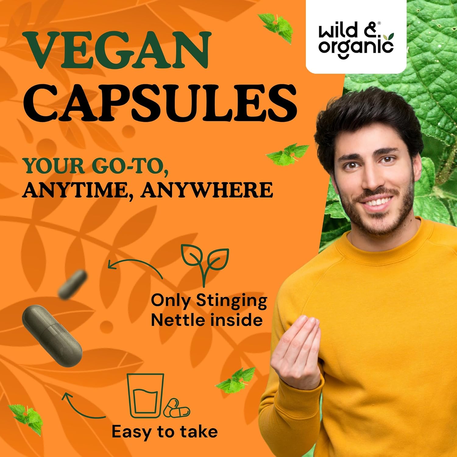 Wild & Organic Stinging Nettle Leaf Capsules 1000 mg - Stinging Nettle Herb for Urinary Support - 120 Urtica Dioica Extract Capsules - 60 Days Supply - Vegan, Non-GMO, Gluten-Free, No Fillers - Image 4
