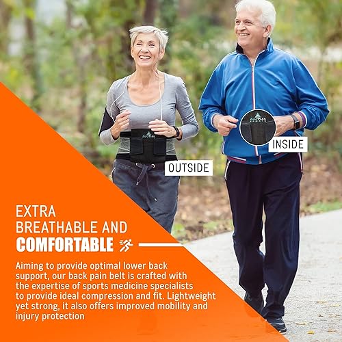 Miniatura 6 de AllyFlex Sports - Soporte de espalda pequeño para mujeres y hombres, cinturón de soporte lumbar delgado, soporte ergonómico de compresión