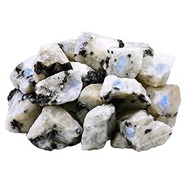 Amazing Gemstone Rainbow Moonstone Raw Crystals and Healing Stones, Natural Rocks For Tumbling - DIY Raw Stones And Crystals (1 Piece)