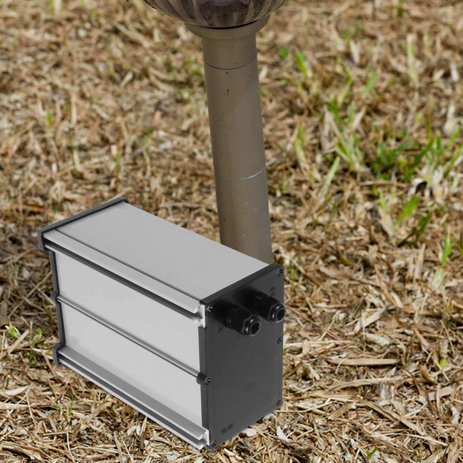 Beavorty Boîtier de Stockage Étanche et Connexions Électriques en Aluminium avec Couvercle Argenté pour Batterie Lithium pour Éclairage Solaire Extérieur
