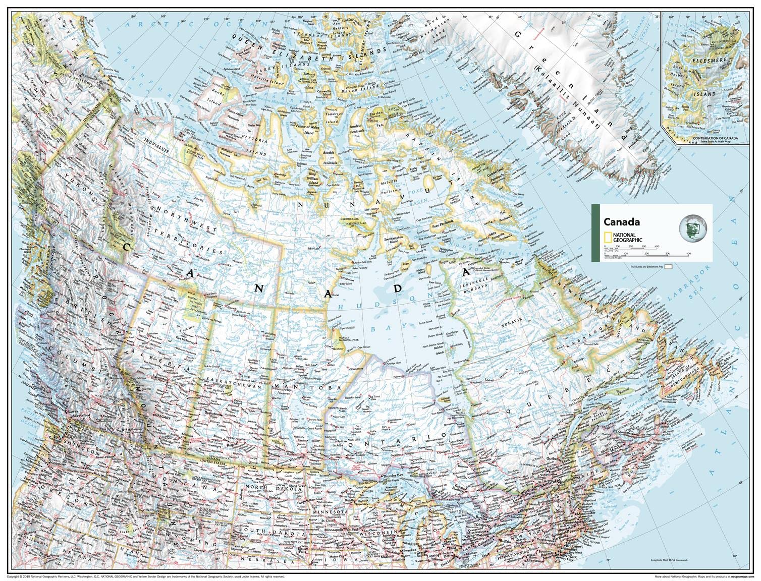 National Geographic Maps: Canada Political Wall Map - 31 x 24 inches
