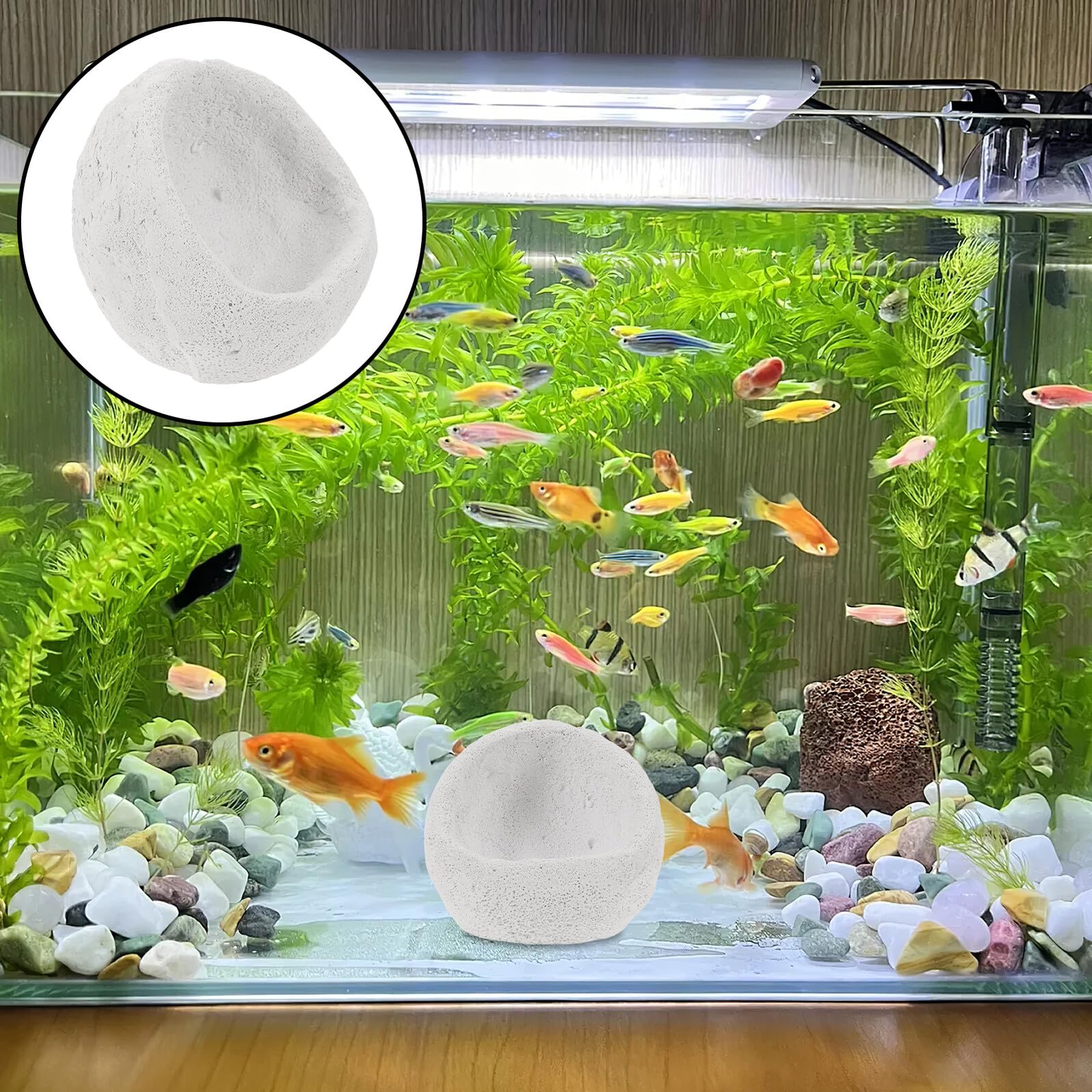 BESTYASH Nido di Anemone in Ceramica per Acquario Marino Decorazione Subacquea Superficie Ispirata alla Natura Habitat Sicuro per Pesci e Supporto per Coralli Roccia Decorativa per