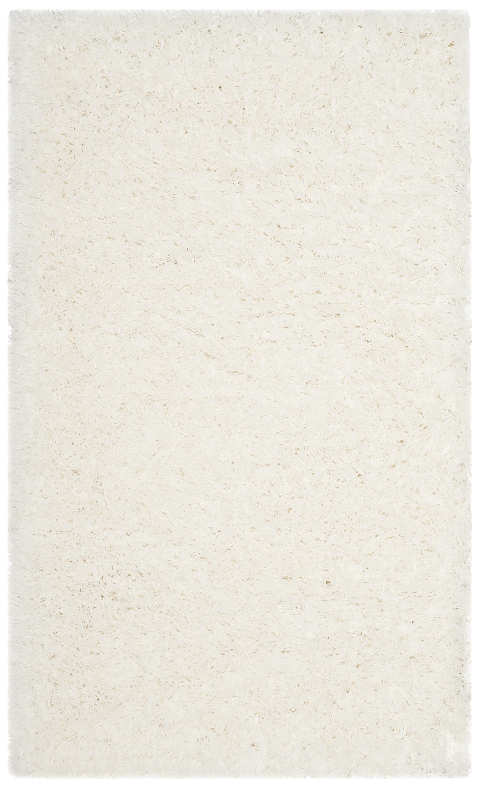 SAFAVIEH Polar Shag Collection Accent Rug - 4' x 6', White, Solid Glam Design, Non-Shedding & Easy Care, 3-inch Thick Ideal for High Traffic Areas in