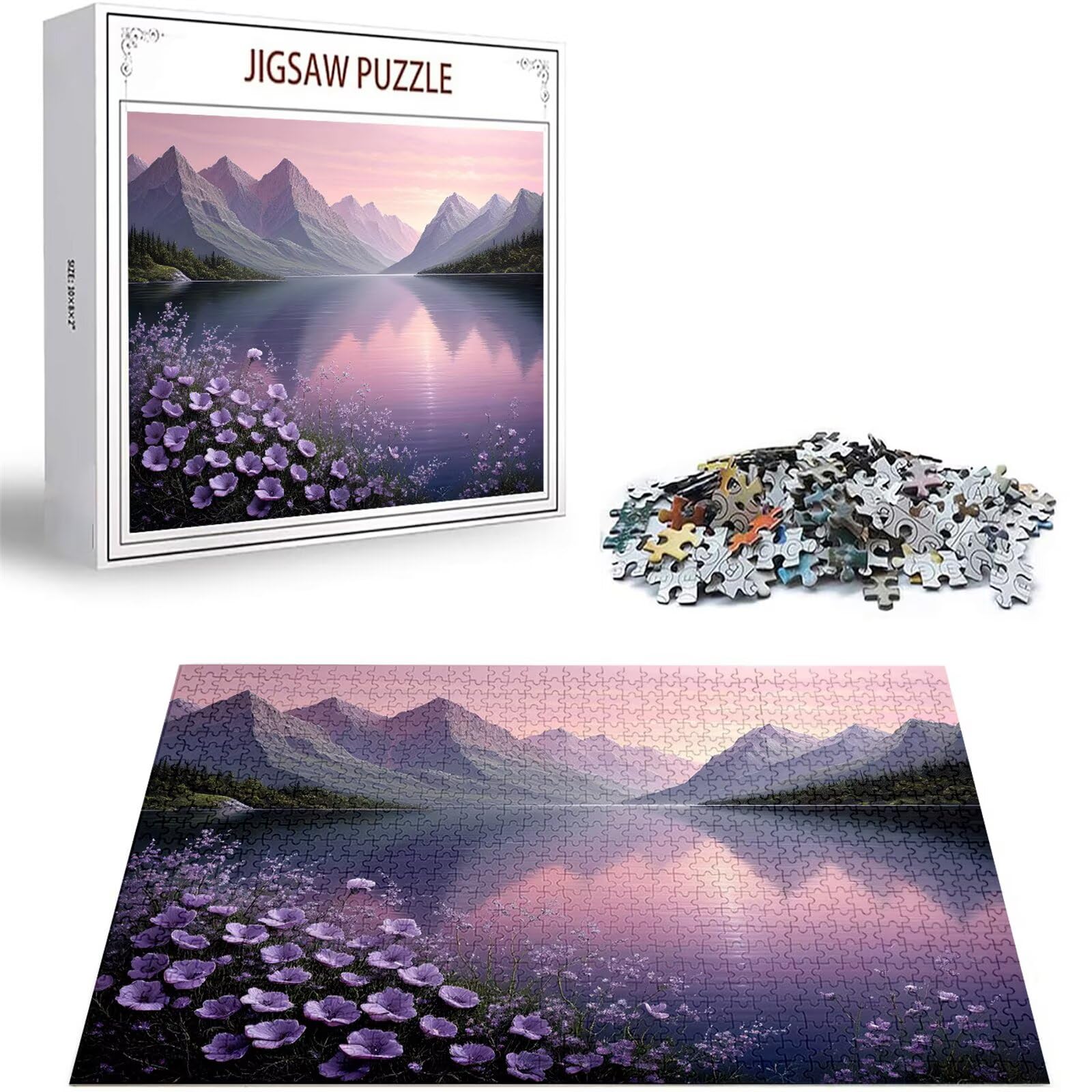 Puzzle 2000 sztuk dla dorosłych, puzzle nad jeziorem grafika gra logiczna dla dorosłych, góra puzzle DIY wiszące puzzle raz ukończone 14 lat, prezenty D-199