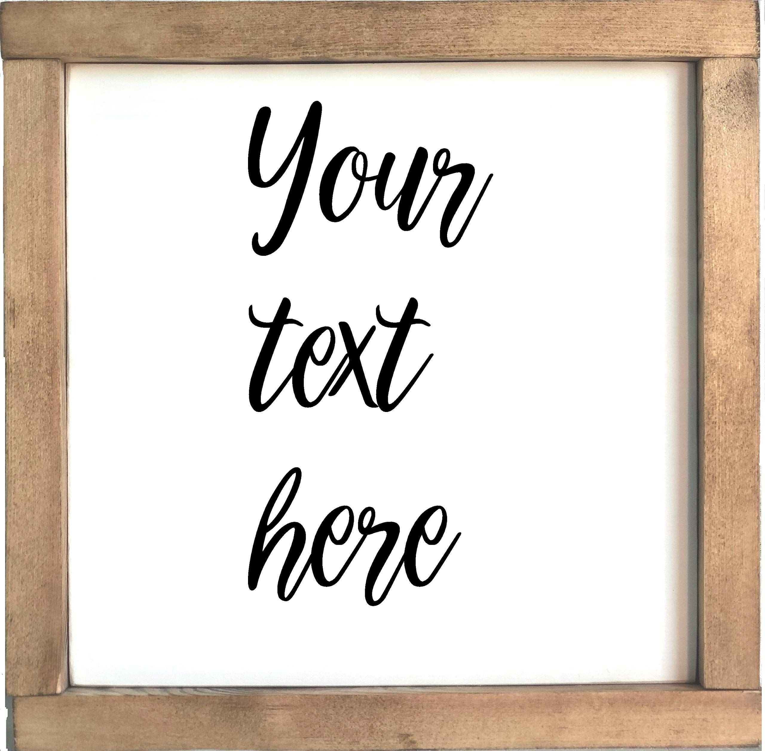 Philo+Logos Home Personalised/Customised Wooden Sign Size 24x24 cm with border