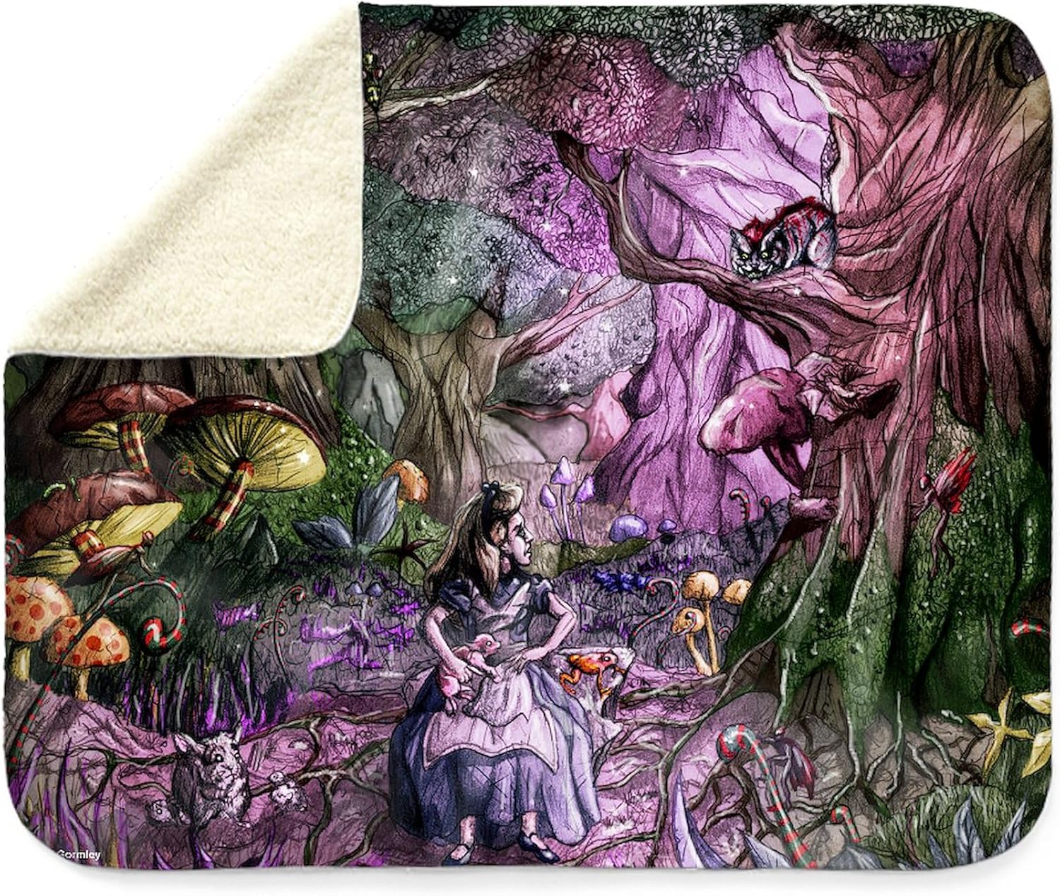 CafePress Alice in Wonderland 1 Sherpa Fleece Throw Blanket 60" L x 50" W