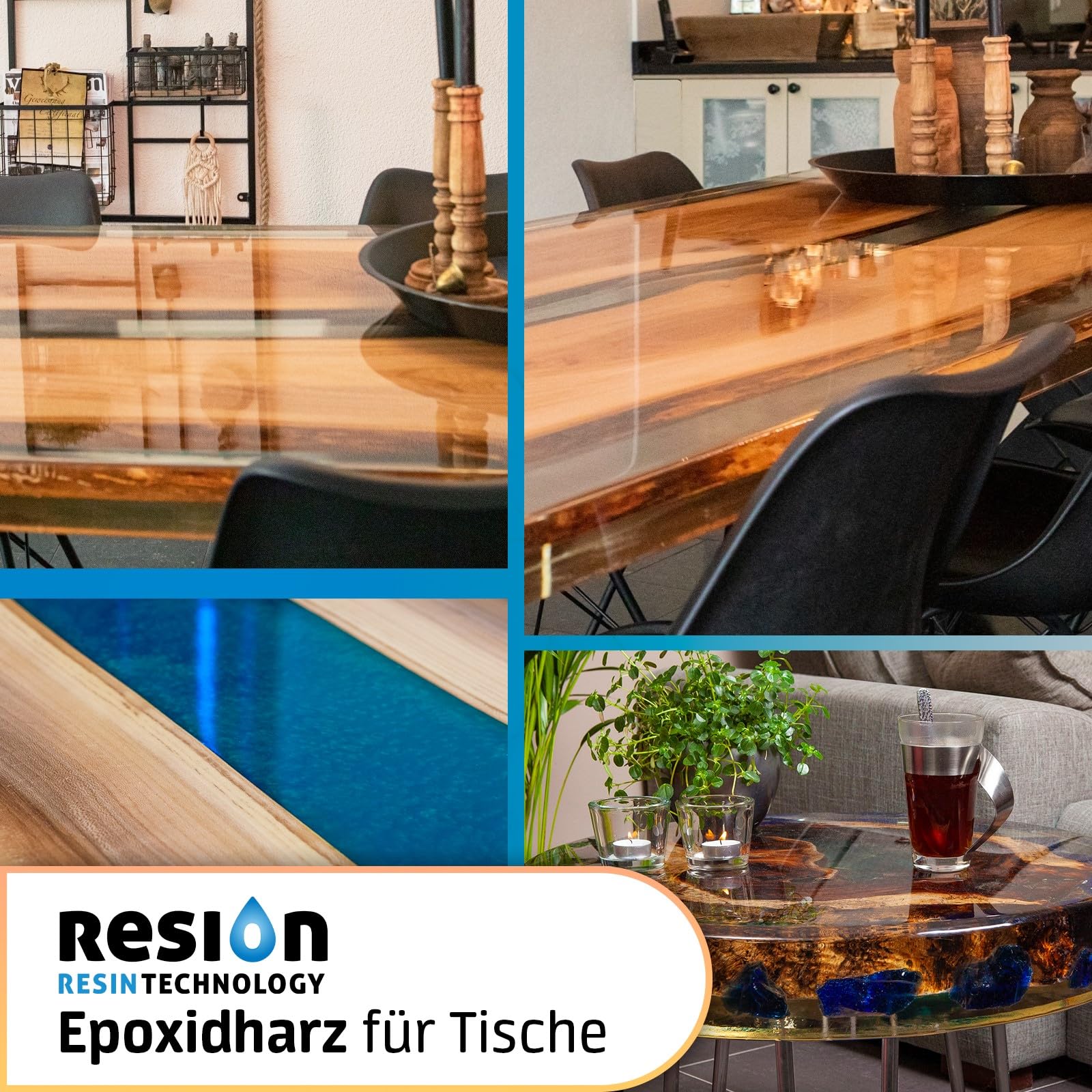 Epoxidharz mit Härter, mit UV-Blocker, Kristallklar | 8 KG | Epoxidharz Set, Epoxidharz, Kunstharz, Resin Gießharz, Epoxy Resin, Gießharz Set, Kunstharz Gießen Set, Epoxidharz Anfänger-Set